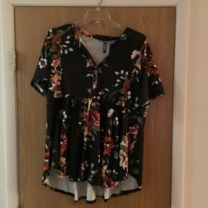 NWT Allegrace Black Multi Color Top Size 2 x